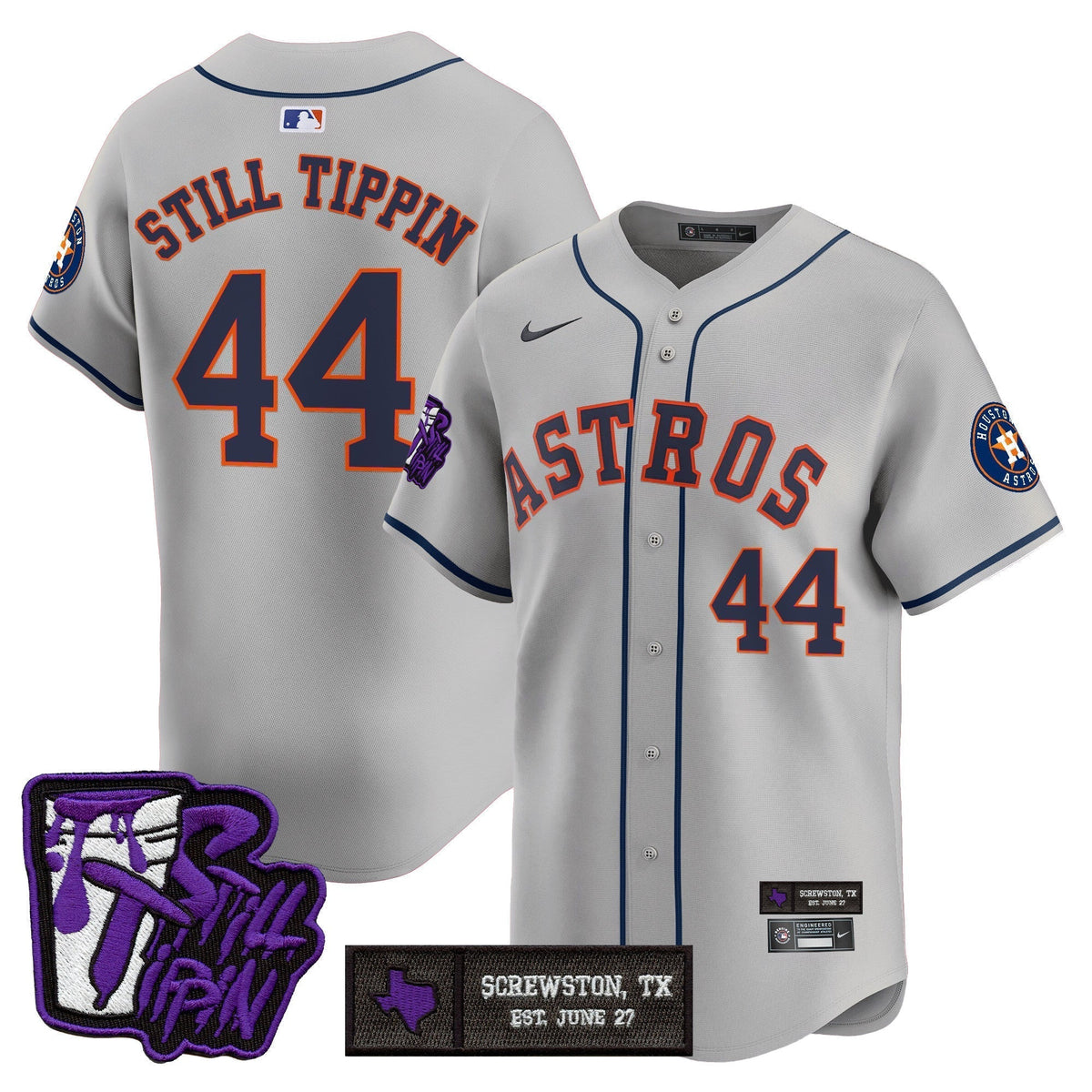 Men's Houston Astros DJ Screw Still Tippin Purple Patch Vapor Premier Limited Jersey - All Stitched