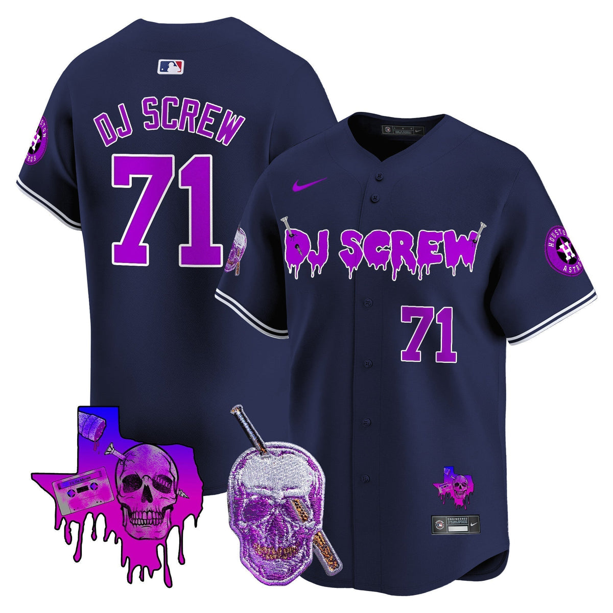 Men's Astros DJ Screw Vapor Premier Limited Jersey - All Stitched