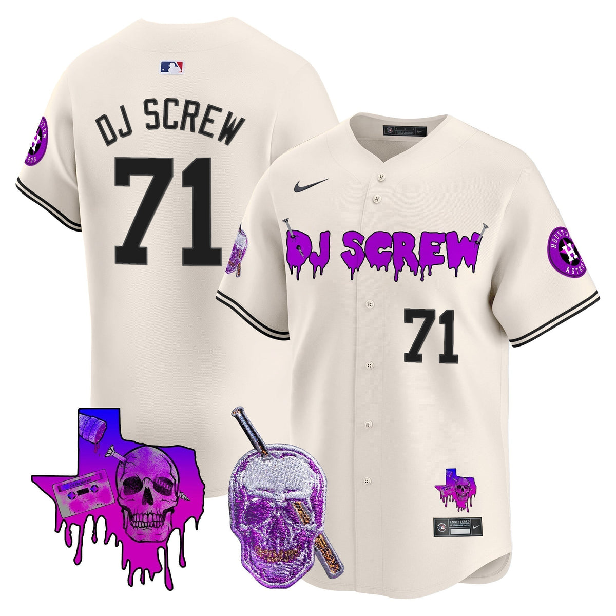 Men's Astros DJ Screw Vapor Premier Limited Jersey - All Stitched
