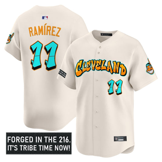 Men's Cleveland Indians 'Graffiti 216 Ink Edition' Vapor Premier Limited Jersey - All Stitched