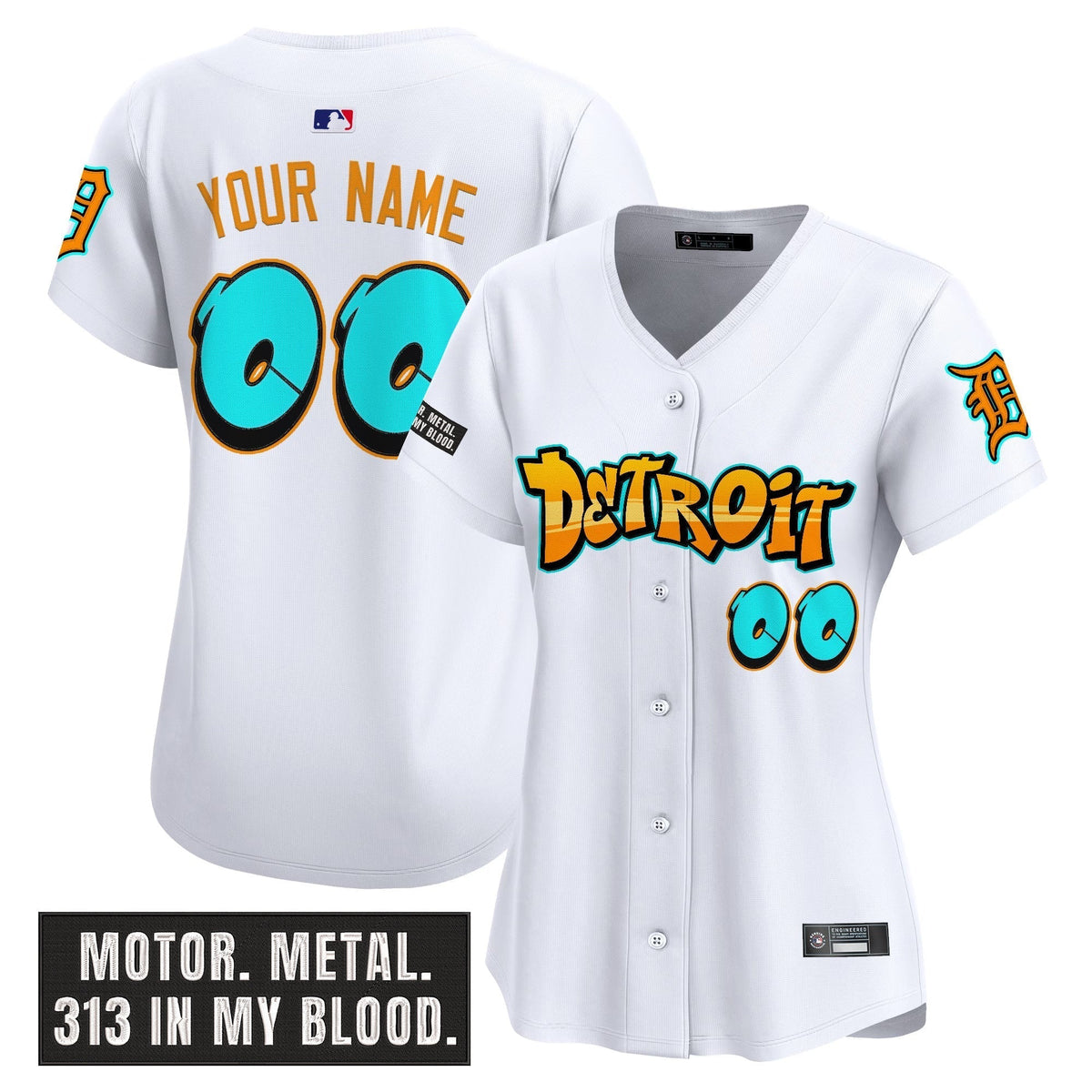 Detroit Tigers 'Graffiti Motor City Edition' Vapor Premier Limited Custom Jersey - All Stitched