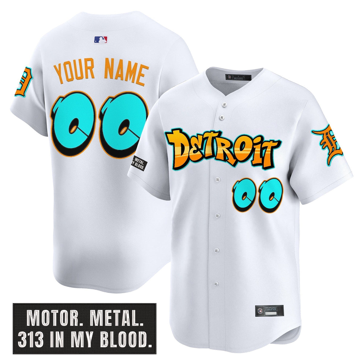 Detroit Tigers 'Graffiti Motor City Edition' Vapor Premier Limited Custom Jersey - All Stitched