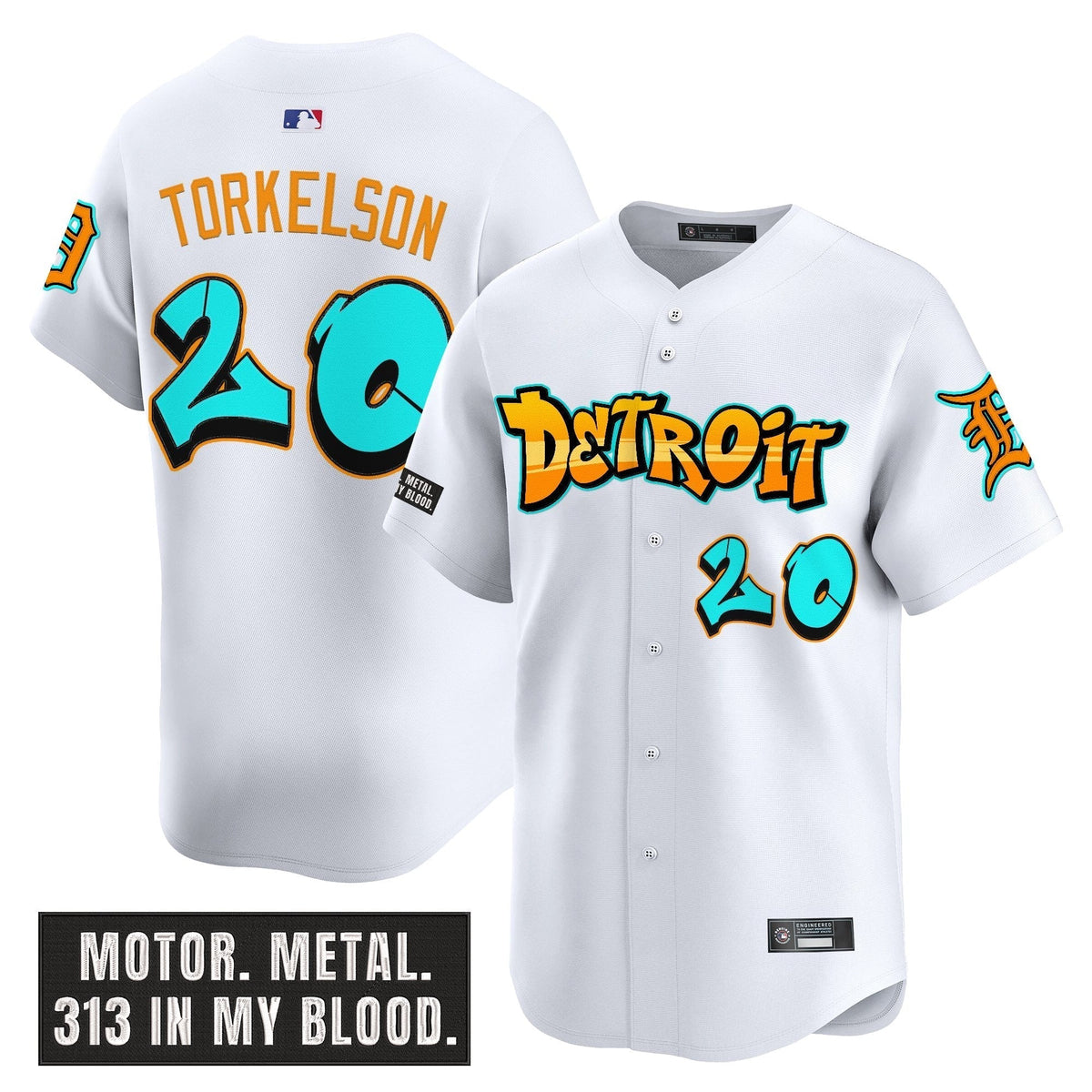 Men's Detroit Tigers 'Graffiti Motor City Edition' Vapor Premier Limited Jersey - All Stitched