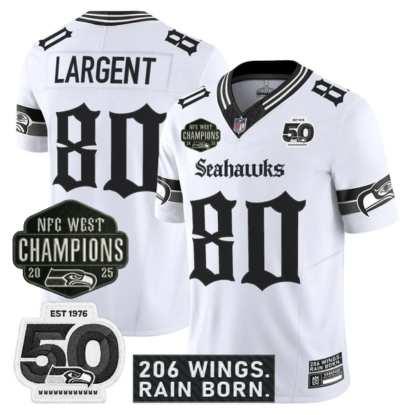 SEA 2026 NFC West Champions 'Gothic Rain City Shadows Edition' Jersey - 50th Anniversary Patch - Stitched