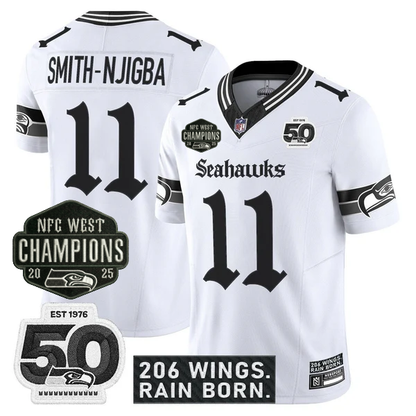 SEA 2026 NFC West Champions 'Gothic Rain City Shadows Edition' Jersey - 50th Anniversary Patch - Stitched
