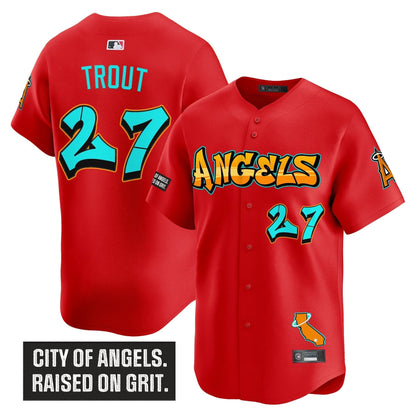 Men's Los Angeles Angels 'Graffiti Halo Drop Edition' Vapor Premier Limited Jersey - All Stitched