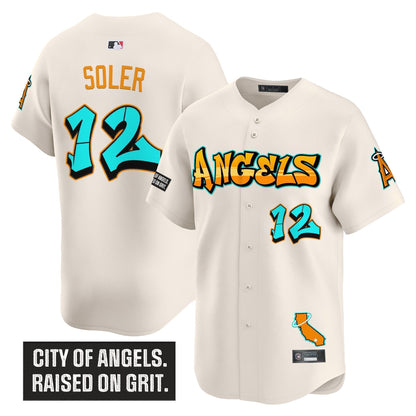 Men's Los Angeles Angels 'Graffiti Halo Drop Edition' Vapor Premier Limited Jersey - All Stitched
