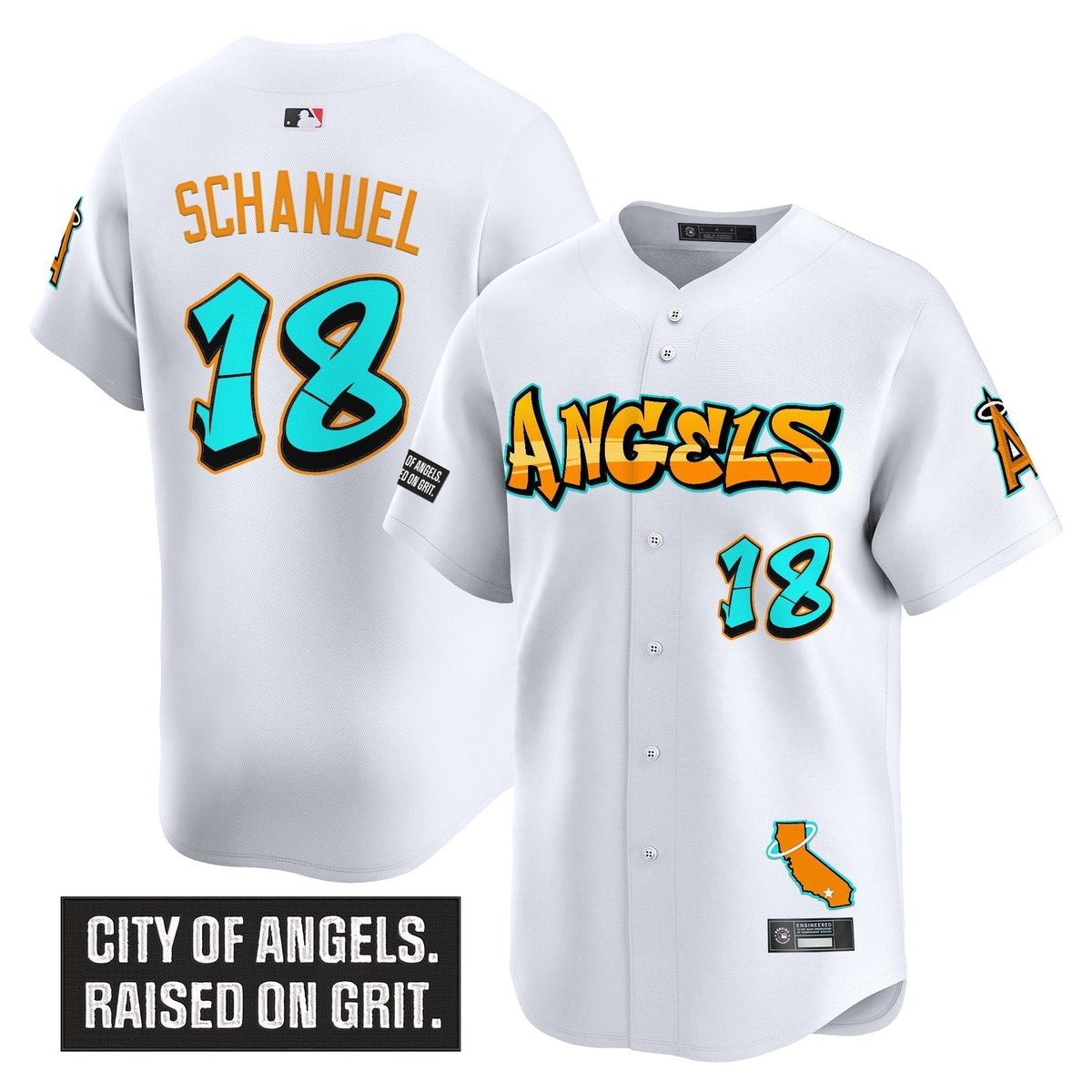 Men's Los Angeles Angels 'Graffiti Halo Drop Edition' Vapor Premier Limited Jersey - All Stitched
