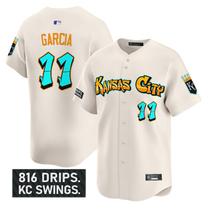 Men's Kansas City Royals 'Graffiti Crown Drop Edition' Vapor Premier Limited Jersey - All Stitched