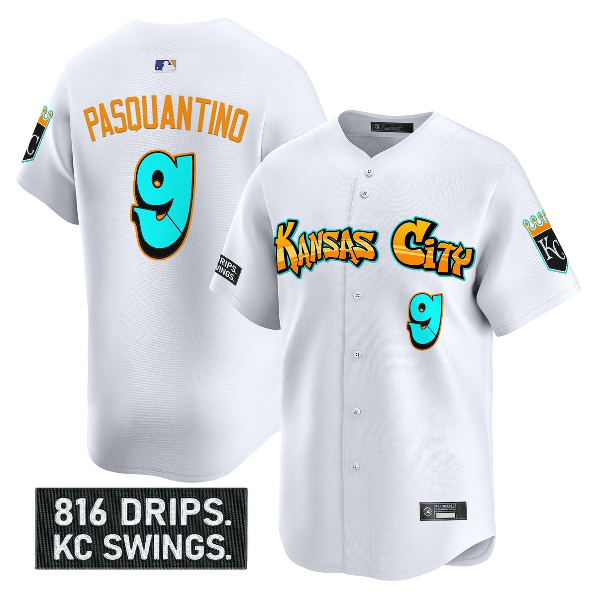 Men's Kansas City Royals 'Graffiti Crown Drop Edition' Vapor Premier Limited Jersey - All Stitched