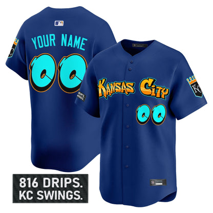 Kansas City Royals 'Graffiti Crown Drop Edition' Vapor Premier Limited Custom Jersey - All Stitched