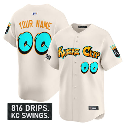 Kansas City Royals 'Graffiti Crown Drop Edition' Vapor Premier Limited Custom Jersey - All Stitched