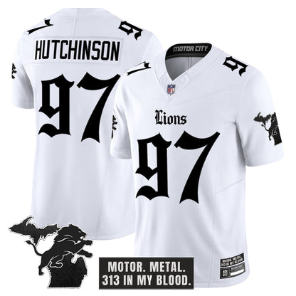 Men's Detroit Lions 'Gothic Motor Grit Edition' Vapor Limited Jersey - All Stitched