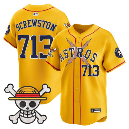 Men's Houston Astros x One Piece 2025 Vapor Premier Limited Jersey - All Stitched