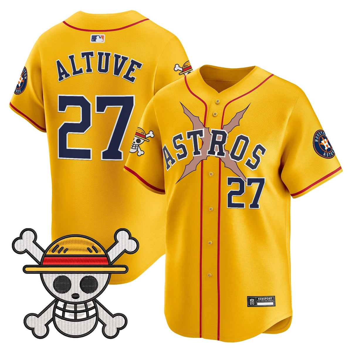 Men's Houston Astros x One Piece 2025 Vapor Premier Limited Jersey - All Stitched
