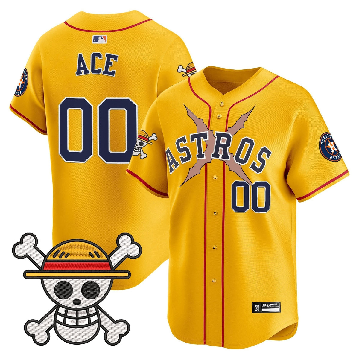 Men's Houston Astros x One Piece 2025 Vapor Premier Limited Jersey - All Stitched