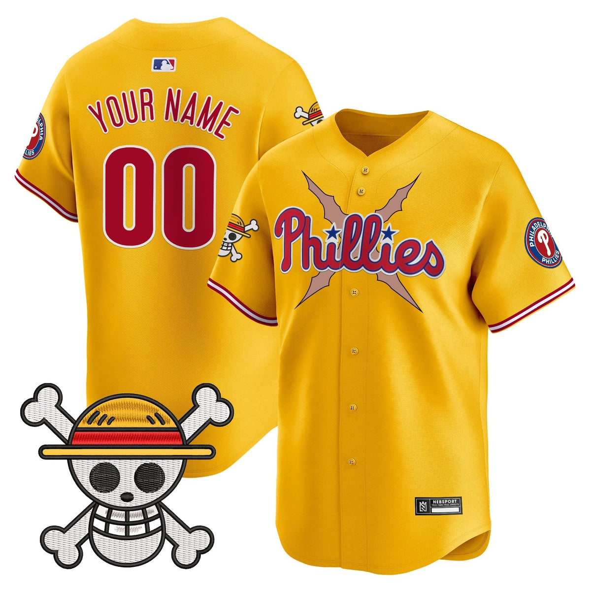 Philadelphia Phillies x One Piece 2025 Vapor Premier Limited Custom Jersey - All Stitched