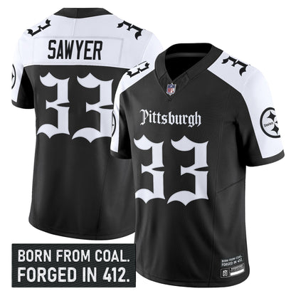 Men's Pittsburgh Steelers 'Gothic Steel City Edition' Vapor Limited Jersey - All Stitched