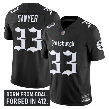 Men's Pittsburgh Steelers 'Gothic Steel City Edition' Vapor Limited Jersey - All Stitched