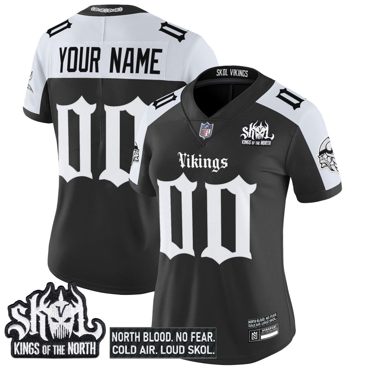 Minnesota Vikings 'Gothic Norseblood Edition' Vapor Limited Custom Jersey - All Stitched