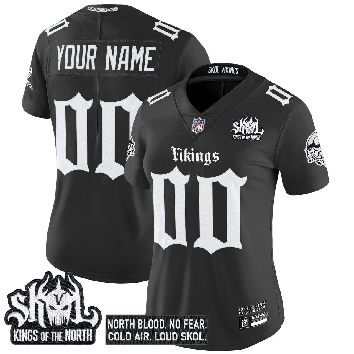Minnesota Vikings 'Gothic Norseblood Edition' Vapor Limited Custom Jersey - All Stitched