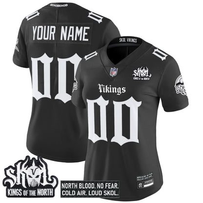 Minnesota Vikings 'Gothic Norseblood Edition' Vapor Limited Custom Jersey - All Stitched
