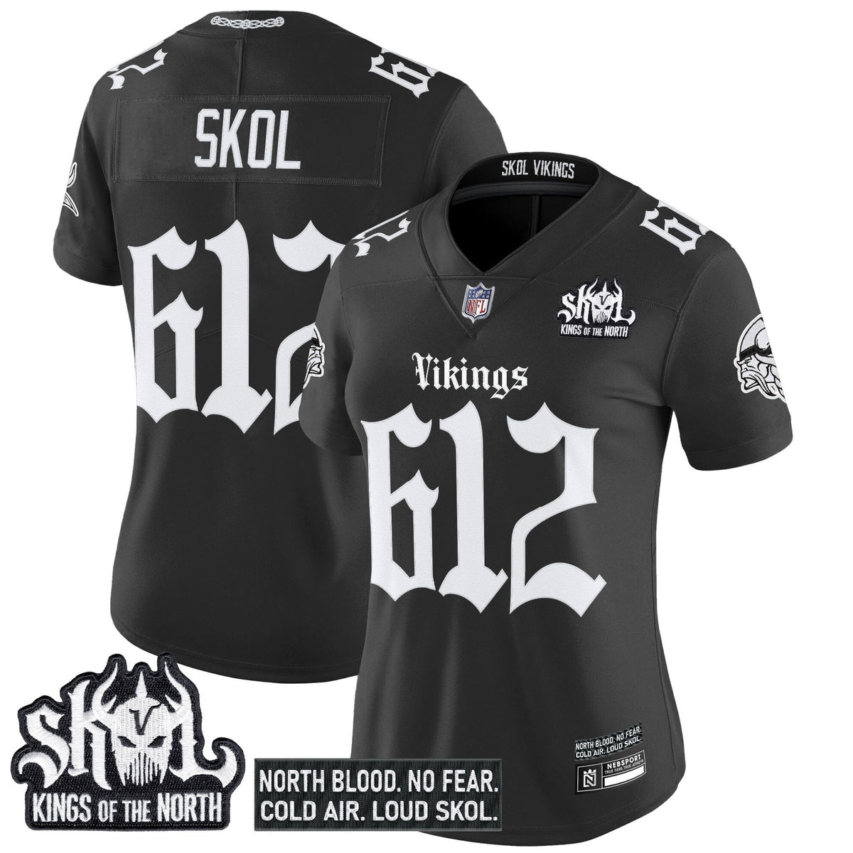 Women's Minnesota Vikings 'Gothic Norseblood Edition' Vapor Limited Jersey - All Stitched