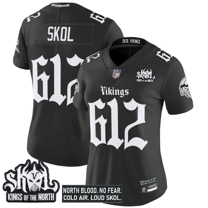 Women's Minnesota Vikings 'Gothic Norseblood Edition' Vapor Limited Jersey - All Stitched