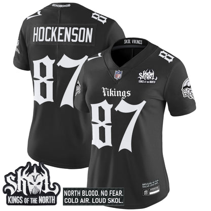 Women's Minnesota Vikings 'Gothic Norseblood Edition' Vapor Limited Jersey - All Stitched