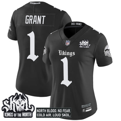 Women's Minnesota Vikings 'Gothic Norseblood Edition' Vapor Limited Jersey - All Stitched