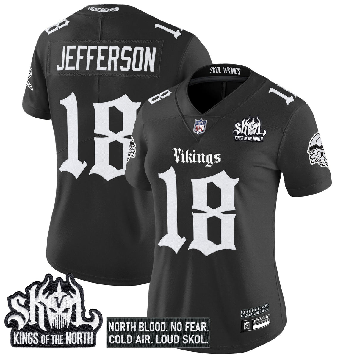 Women's Minnesota Vikings 'Gothic Norseblood Edition' Vapor Limited Jersey - All Stitched