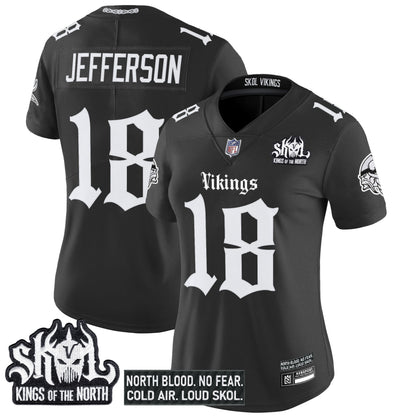 Women's Minnesota Vikings 'Gothic Norseblood Edition' Vapor Limited Jersey - All Stitched