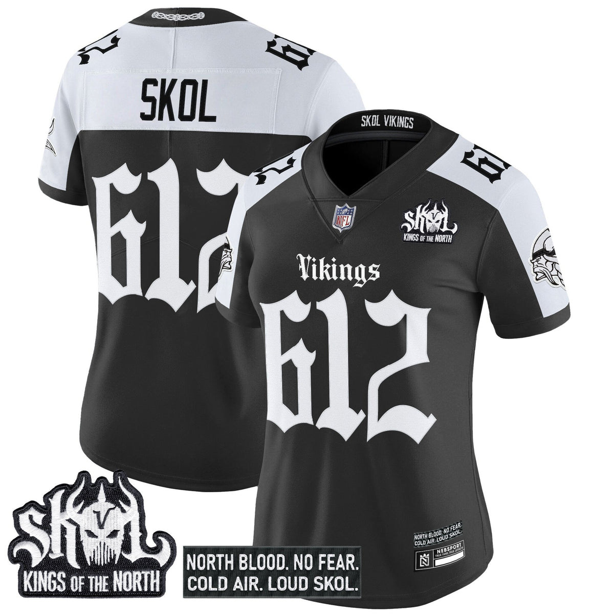 Women's Minnesota Vikings 'Gothic Norseblood Edition' Vapor Limited Jersey - All Stitched