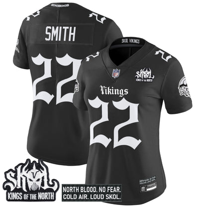 Women's Minnesota Vikings 'Gothic Norseblood Edition' Vapor Limited Jersey - All Stitched