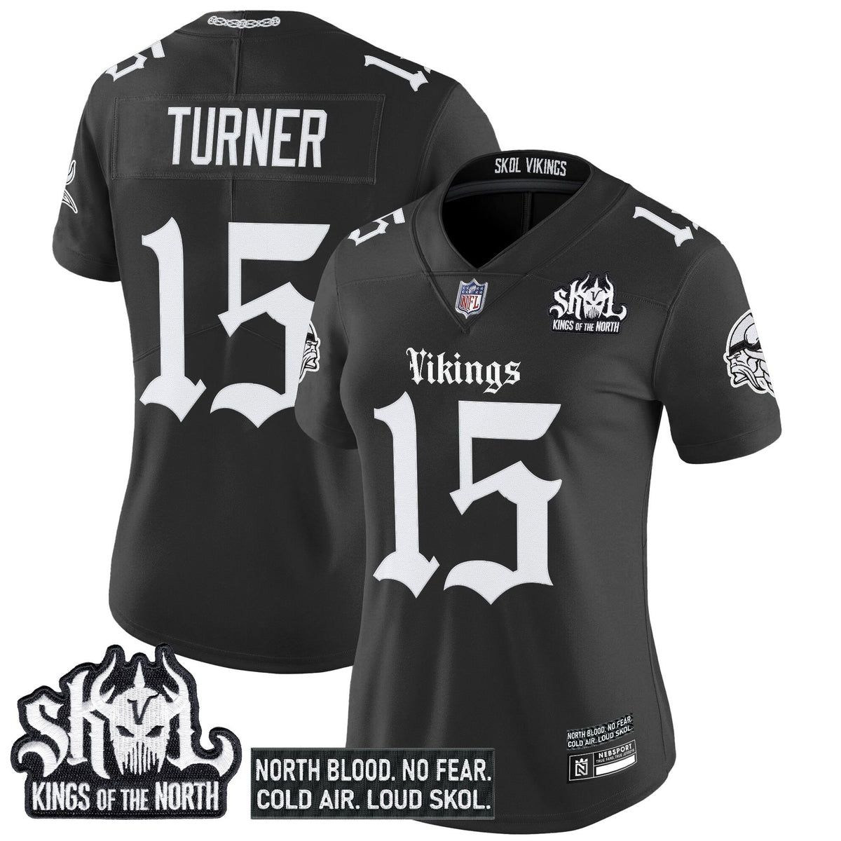 Women's Minnesota Vikings 'Gothic Norseblood Edition' Vapor Limited Jersey - All Stitched
