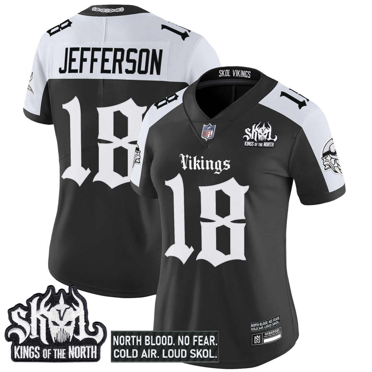 Women's Minnesota Vikings 'Gothic Norseblood Edition' Vapor Limited Jersey - All Stitched