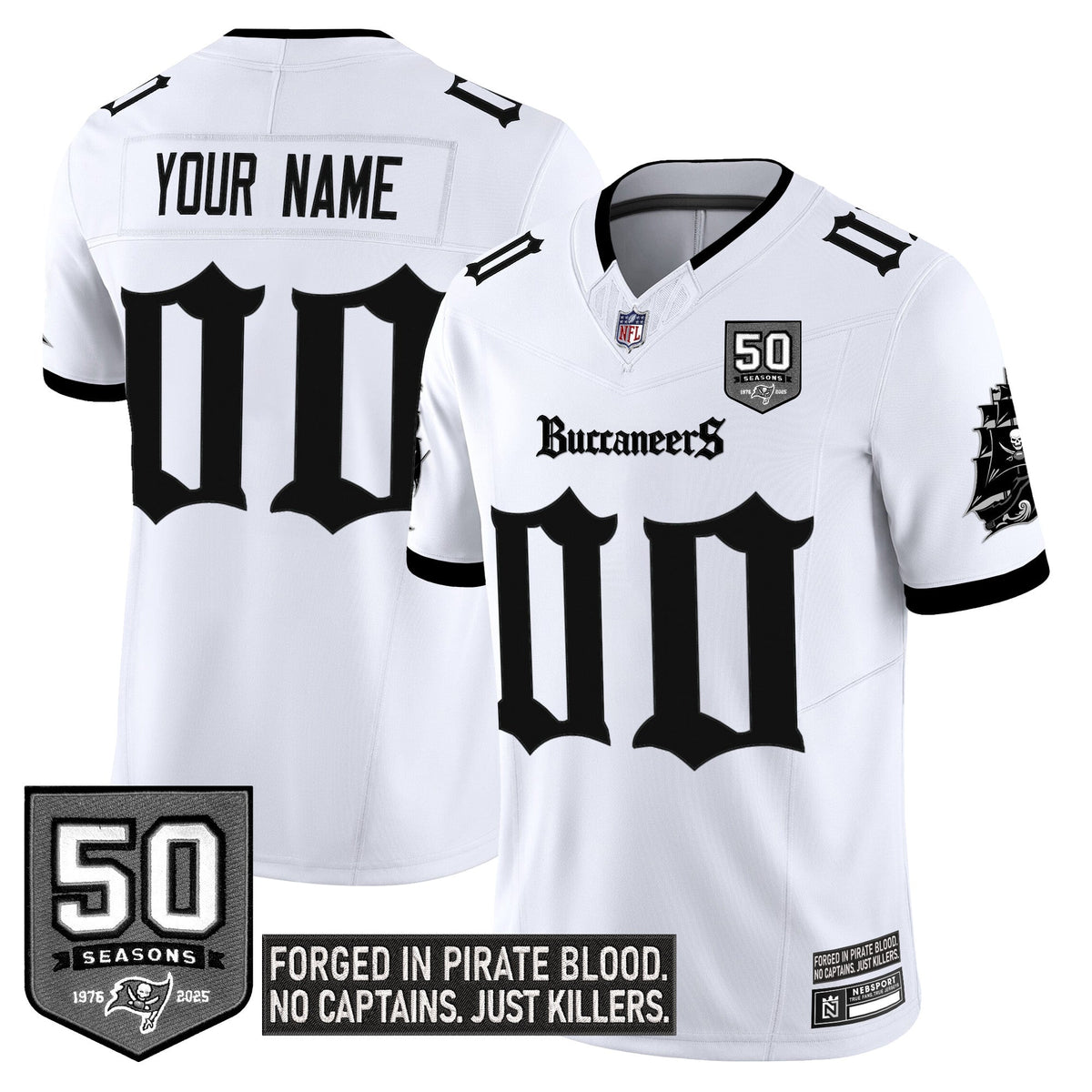 Tampa Bay Buccaneers 'Gothic Pirate Shadows Edition' Limited Custom Jersey - All Stitched