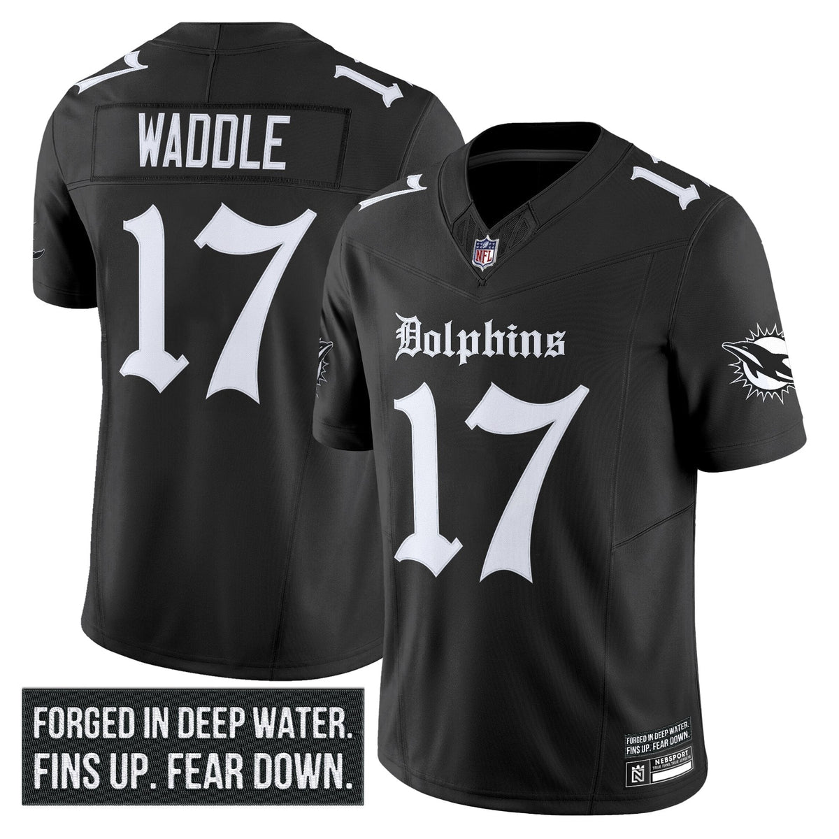 Men's Miami Dolphins 'Gothic Deep Water Edition' Vapor Limited Jersey - All Stitched