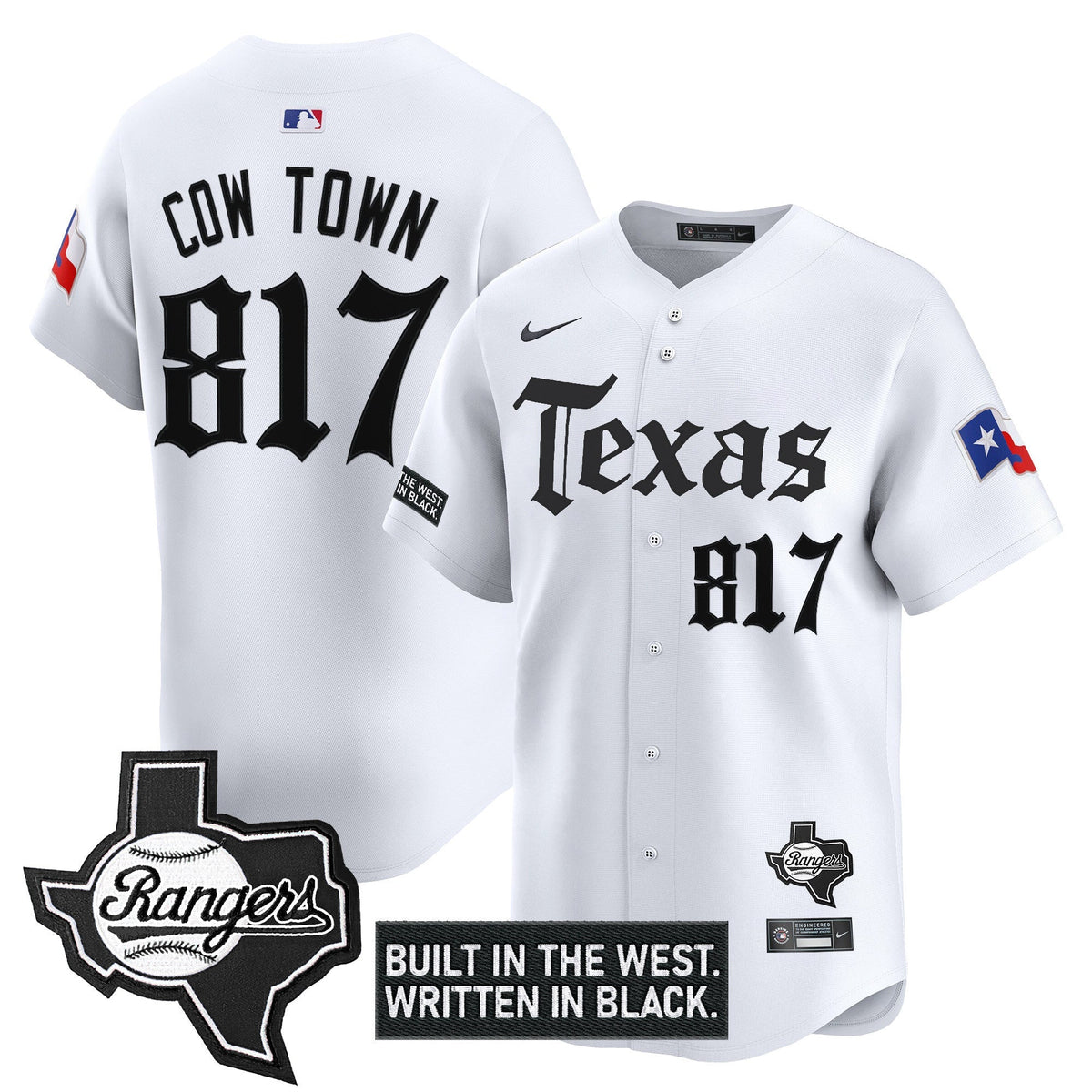 Men's Texas Rangers 'Gothic Frontier Edition' Vapor Premier Limited Jersey - All Stitched
