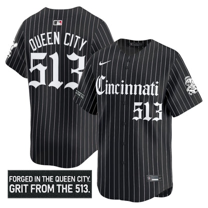 Men's Cincinnati Reds 'Gothic Queen City Edition' Vapor Premier Limited Jersey - All Stitched