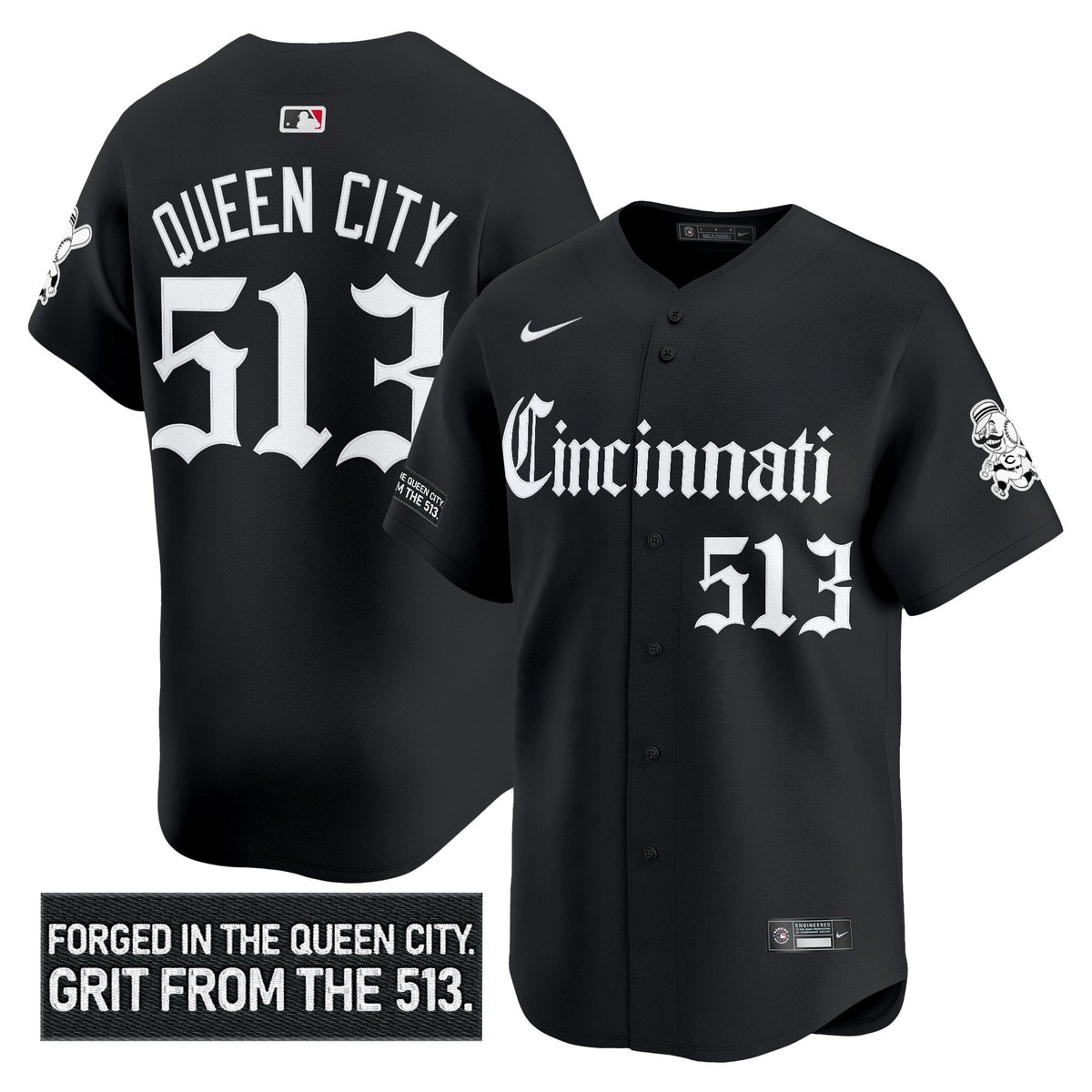 Men's Cincinnati Reds 'Gothic Queen City Edition' Vapor Premier Limited Jersey - All Stitched