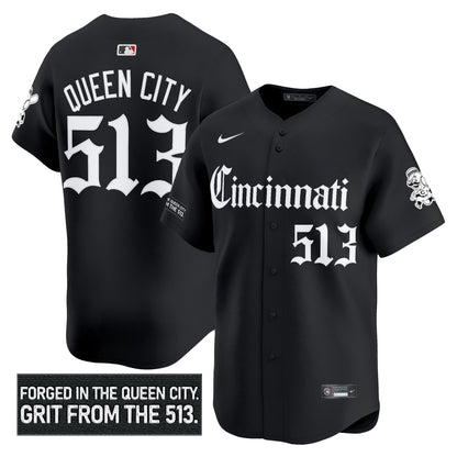 Men's Cincinnati Reds 'Gothic Queen City Edition' Vapor Premier Limited Jersey - All Stitched