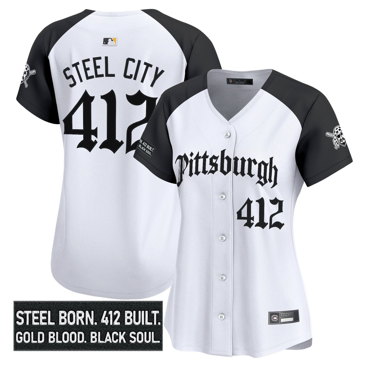 Women's Pittsburgh Pirates 'Gothic Steel City Edition' Vapor Premier Limited Jersey - All Stitched