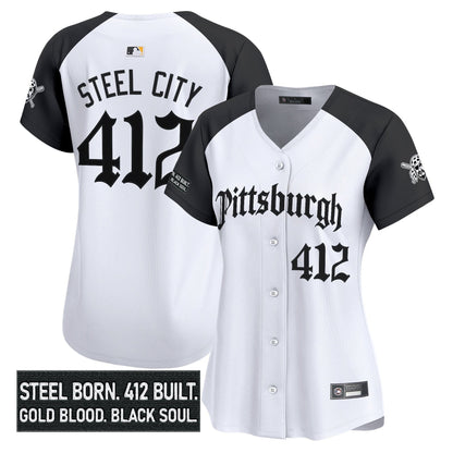 Women's Pittsburgh Pirates 'Gothic Steel City Edition' Vapor Premier Limited Jersey - All Stitched