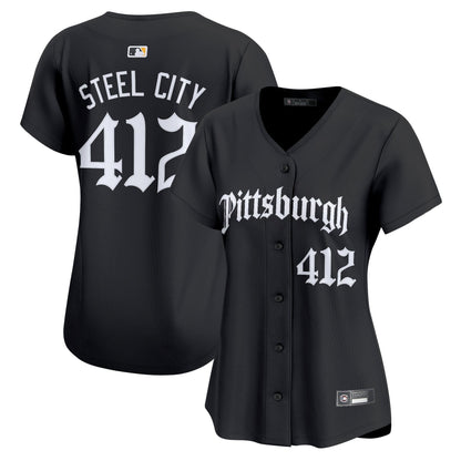 Women's Pittsburgh Pirates 'Gothic Steel City Edition' Vapor Premier Limited Jersey - All Stitched