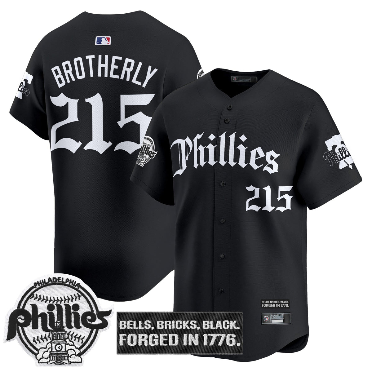 Men's Philadelphia Phillies 'Gothic Liberty Edition' Vapor Premier Limited Jersey - All Stitched