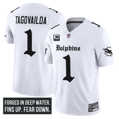 Men's Miami Dolphins 'Gothic Deep Water Edition' Vapor Limited Jersey - All Stitched