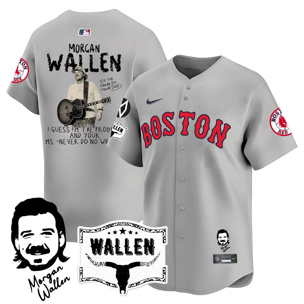 Boston Red Sox Morgan Wallen 2025 Custom Jersey - All Stitched