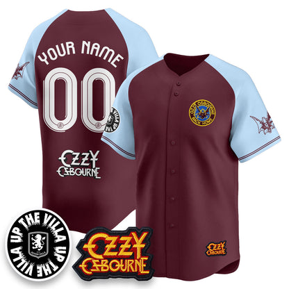 Aston Villa Ozzy Osbourne Back Home Baseball Custom Jersey - Stitched
