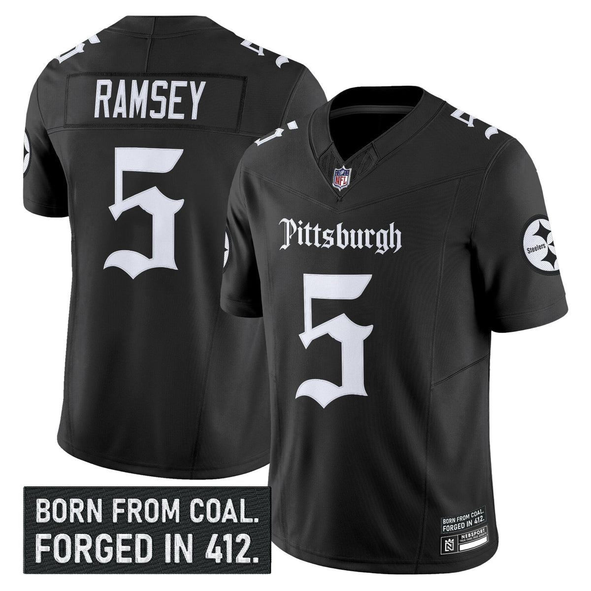 Men's Pittsburgh Steelers 'Gothic Steel City Edition' Vapor Limited Jersey - All Stitched